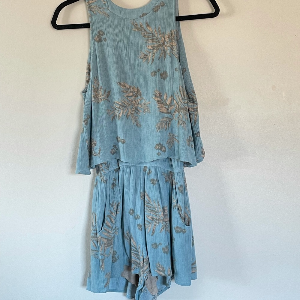 Blue Floral Romper